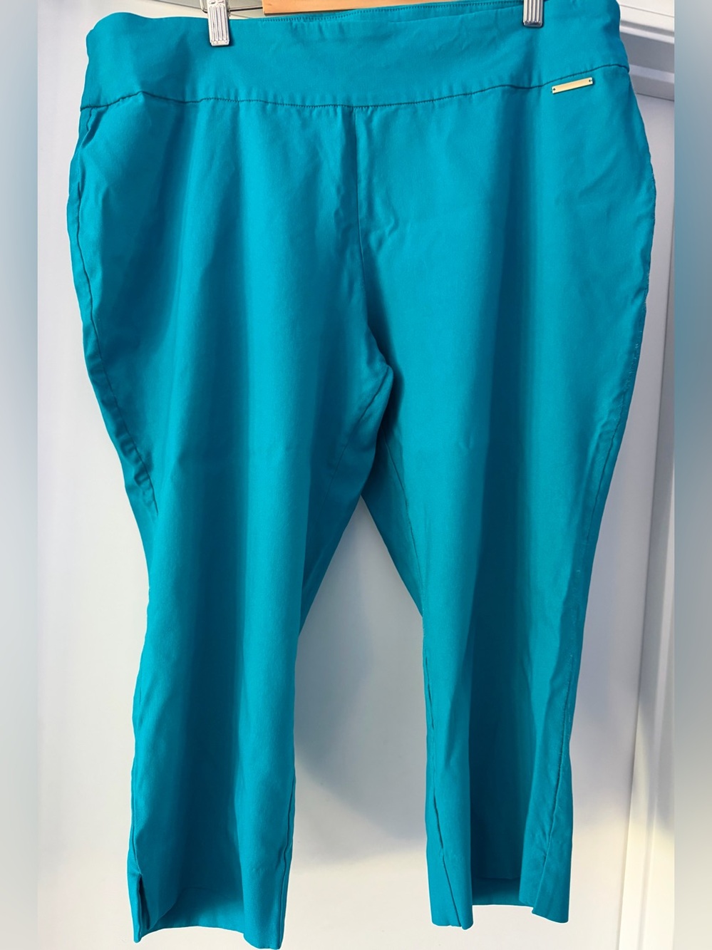 Curvy Women’s Teal Crop Pants